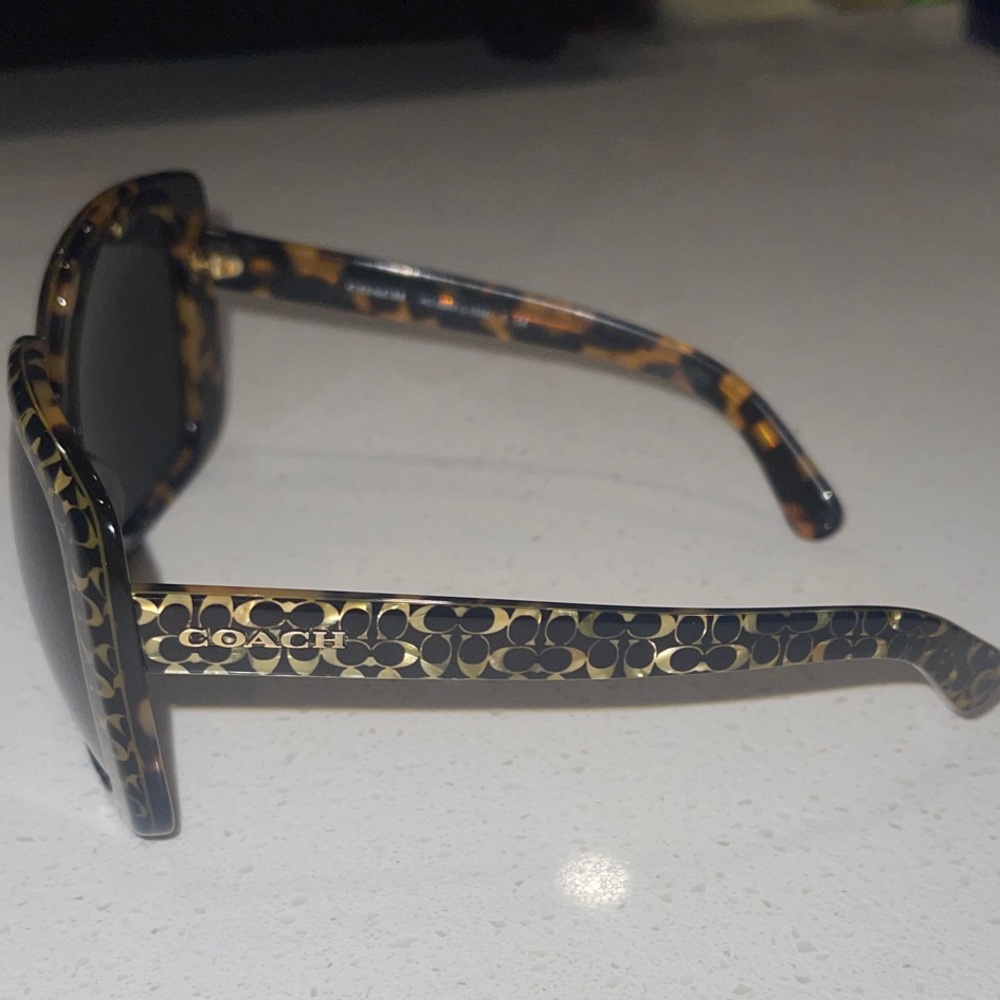 Coach Black and Gold Patterned Sunglasses - Picture 8 of 12